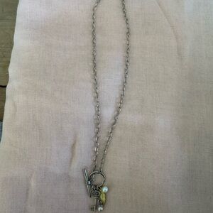 Vantel Pearls Silver Necklace with Dainty Charms